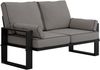 Outdoor 2-Sitzer Gartensofa, schwarze Metallbeine, Gartensofa für die Terrasse - ELBA S2 - grau Bild 4