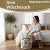 LS-LebenStil Wäschekorb Wäschesack Canvas Laundry Wash 50cm Faltbar Wäschesammler (Vintage 62L Faltbar Wäschetruhe Wäschebox Wäschesammler, 1 St, Wäschesortierer Aufbewahrungsbox für Kleidung Handtücher Spielzeug) Bild 4
