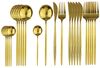 Besteckset 24-tlg für 6 Personen, Edelstahl, mit Box Gold Bild 2