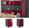 Küchenunterschrank R-Line Rot Hochglanz 60 cm , AP Eiche Vicco Bild 2