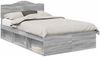 vidaXL Bettrahmen Graues Sonoma 120 x 200 cm Massives Kiefernholz 3412921 Bild 2