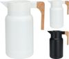 Koopman Kaffeekanne Isolierkanne 1 L Thermoskanne Kunststoff 2 Farben, (1-St), 1L, 2 Farben zur Auswahl, Bambusgriff Bild 2