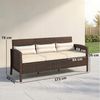 Outsunny Gartenbank Rattan Sofa mit Kissen (Gartenmöbel, 1-St, Garten Loungesofa), Stahl, Braun, 173 x 68 x 78 cm Bild 3
