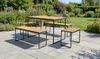 Primaster Bistro-Set Palma Aluminium/Holz Sitzgruppe Essgruppe Hocker Tisch Bild 3