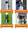 KESSER® Klemmmarkise mit Handkurbel & LED Lichterkette | Balkonmarkise ohne Bohren | Markise UV-beständig höhenverstellbar & wasserabweisend | Sonnenschutz für Balkon Terrasse & Garten Blau / Weiß, 150 cm Bild 3
