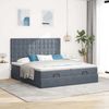 vidaXL Ottoman-Bett mit Matratzen Dunkelgrau 180x200 cm Samt 3313809 Bild 3