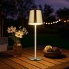 2er Set LED Tischleuchte, gold, Metall, Akku, Touchdimmer, H 28 cm Bild 2