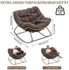 TWSOUL Schaukelsessel mit gepolstertem Kissen, Rattanstuhl Stahlrahmen Loungesessel, B93cm x T59cm x H76cm Bis 170kg Balkon Garten Wohnzimmer Schlafzimmer Bild 2