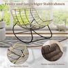 TWSOUL Schaukelsessel mit gepolstertem Kissen, Rattanstuhl Stahlrahmen Loungesessel, B93cm x T59cm x H76cm Bis 170kg Balkon Garten Wohnzimmer Schlafzimmer Bild 3