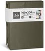 Mako-Satin Spannbettlaken dark olive 100x200cm Höhe 31-40cm Bild 1