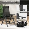 2er Set Gartenstühle Alu wetterfester Klappstuhl mit 7-Fach Verstellbarer Rückenlehne Schwarz Bild 5