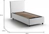 Dmora Argentino Einzelbett, Bettkasten mit Stoffbezug, 100 % Made in Italy, Öffnung vorne, geeignet für Matratze 80x190 cm, Weiß Bild 3