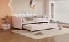 Bett 90x200 cm aus Samt mit ausziehbarem Rollbett und LED-Beleuchtung Bild 4