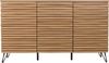 Sideboard HWC-M49, Schrank Kommode Highboard, 3D-Design Staufächer, MDF Metall 85x142x44cm ~ natur Bild 5