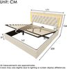 Merax Doppelbett 160 x 200cm Polsterbett mit LED-Diamantband im Kopfteil, USB & Type-C Ladestation, hydraulischem Bettkasten mit Stauraum, Samt (Ohne Matratze) Beige Bild 4