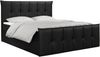 Boxspringbett, mit Fußteil, 2 Bettkästen - PREMIUM-11 - 160x200cm - Schwarz Kunstleder - H3 Bild 3