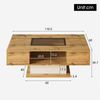 Couchtisch mit Glasplatte, 2 Schubladen & LED-Beleuchtung, 110,2x60x39,7 cm, Natur/Weiß Bild 3