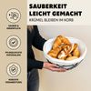 Obstkorb - Brotkorb, praktische moderne Obstschale aus schwarzem Metall & Bambus Bild 4