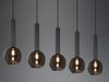 LED Pendelleuchte Industrial 5 flammig mit Rauchglas Kugeln, Breite 115cm Bild 5