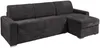 Vente-unique - CALITO Sofa SamtStoff Grau - B 223 cm152 cm x H 85 cm x L 298 cm Bild 2