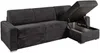 Vente-unique - CALITO Sofa SamtStoff Grau - B 223 cm152 cm x H 85 cm x L 298 cm Bild 3