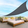 BURI Sonnensegel Dreieckig 390x384x370cm Grau / Beige / Creme | UV-Schutz 50+ & Wasserabweisend | Robustes Polyester mit Spannseilen | Ideal für Garten, Balkon, Terrasse & Camping Bild 2