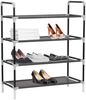 vidaXL Schuhregal mit 4 Ablagen Metall und Vliesstoff Schwarz 245628 Bild 3