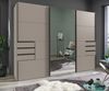 Schwebetürenschrank Kleiderschrank 3-trg 270 cm Sandgrau Spiegel u. Schubkästen Bild 3