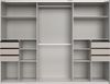 Schwebetürenschrank Kleiderschrank 3-trg 270 cm Sandgrau Spiegel u. Schubkästen Bild 2