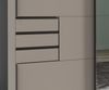 Schwebetürenschrank Kleiderschrank 3-trg 270 cm Sandgrau Spiegel u. Schubkästen Bild 4