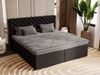 GRAINGOLD Bergamo Bett 160x200, Boxspringbett mit Bettkasten und Lattenrost, Velour-Stoff, Schwarz Bild 3