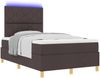 vidaXL LED Boxspringbett mit Matratze Dunkelbraun 120 x 190 cm Stoff 3343162 Bild 3