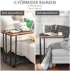 Beistelltisch 51 x 36 x 65 cm, C-Form mit Rollen, MDF in Schwarz-Braun Bild 5