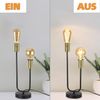 ZMH Tischlampe Vintage Nachttischlampe Schwarz Wohnzimmer Schwarz Gold E27 Industrie Metall Nachtlicht mit Kabel Bild 4
