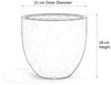 Keramik Blumentopf Eggpot Anthrazit Ø 21cm - Frostfest Pflanzkübel Grau Rund Bild 3