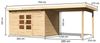 Gartenhaus Kandern 7 - 364x244 cm plus Anbaudach 3,20m mit Wänden, 28 mm Holz naturbelassen, Karibu Bild 2