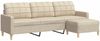 vidaXL 3-Sitzer-Sofa mit Hocker Creme 210 cm Stoff 3278251 Bild 2