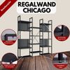 Coemo Regalwand Chicago aus Metall mit 9 Ebenen, 14 Ablageflächen Schwarz Bild 2