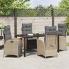 vidaXL Garten Essgruppe mit Kissen 5 pcs Beige Poly-Rattan 3380564 Bild 4