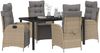 vidaXL Garten Essgruppe mit Kissen 5 pcs Beige Poly-Rattan 3380564 Bild 3