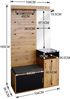 Garderoben-Set,mit 4 Kleiderhaken, Spiegel, Schuhschrank, Wandgarderobe, oberes Ablagefach, Flurgarderobe Sitzbank. (Not a one-piece product, requires drilling and punching holes in the wall) Bild 4