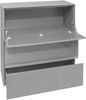 Maeusbacher Imola Kommode kreidegrau matt lack / glas kreidegrau glanz BxHxT: 82 x 89 x 42 cm Bild 4