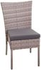 Poly-Rattan Garnitur HWC-G19, Sitzgruppe Balkon-/Lounge-Set, 4xStuhl+Tisch, 120x75cm ~ grau-braun, Kissen dunkelgrau Bild 3