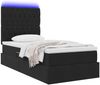 vidaXL Bett mit Stauraum und LED mit LED Schwarz 100 x 200 cm Samt 3372707 Bild 3