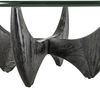 Signature 'HARPER' Couchtisch rund Eiche schwarz massiv mit Glasplatte - L100 cm - Schwarz Bild 4