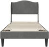 vidaXL Bettrahmen mit Kopfteil Dunkelgrau 90x190 cm Samt 3414692 Bild 4