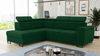 Ecksofa Natan mit Schlaffunktion und einstellbare Kopfstützen - Wohnlandschaft mit Metallfüßen, Couchgarnitur, Bettkasten, Sofa (Ecksofa Links, Grün (Kronos 19)) Bild 1
