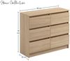 Home Collective Kommode mit 6 Schubladen 95, 120, 140 cm breit Holz Schrank (Highboard Anrichte Schlafzimmer Wohnzimmer Flur Büro Organizer), Kommode 95 cm breit Kommode Sideboard, Sonoma Bild 3