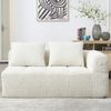 Loungesofa mit Chaise Longue & Seitentaschen - Kompaktes Relaxsofa Chenille, wolkenweicher Sitz,mit einem Kissen Bild 4