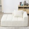 Loungesofa mit Chaise Longue & Seitentaschen - Kompaktes Relaxsofa Chenille, wolkenweicher Sitz,mit einem Kissen Bild 2